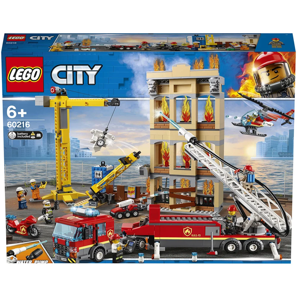 LEGO City: Downtown Fire Brigade Crane Truck Copter Set (60216) Image 1