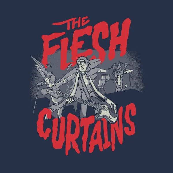 Rick and Morty The Flesh Curtains Women's T-Shirt - Navy
