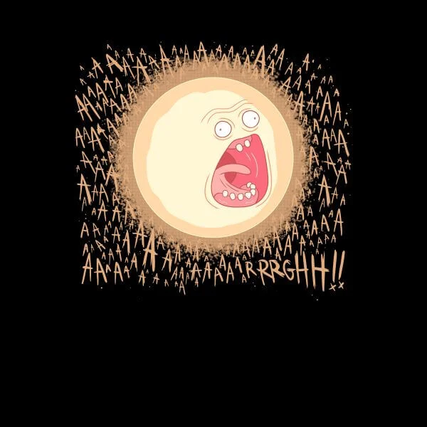 Rick and Morty Screaming Sun Women's T-Shirt - Black