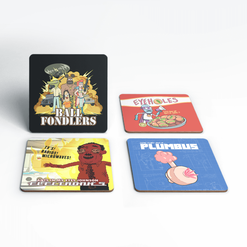 Rick and Morty Interdimensional TV Adverts Coaster Set Image 1