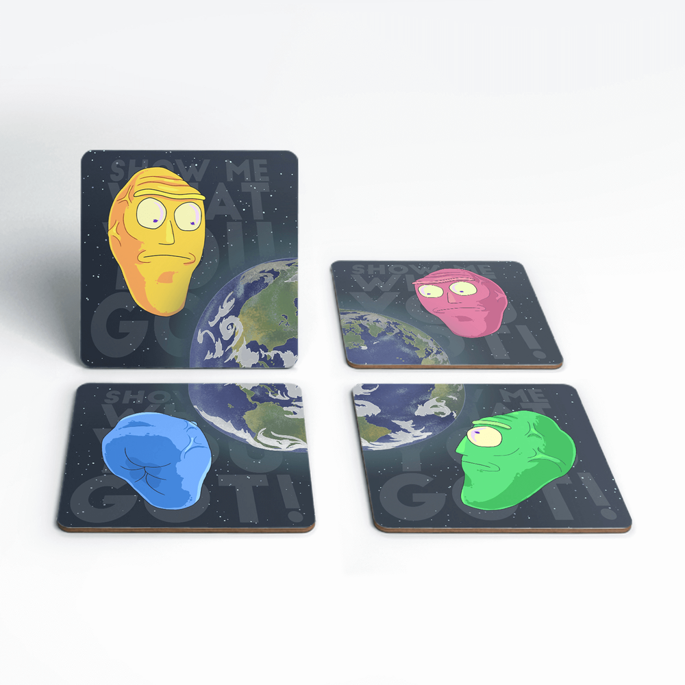 Rick and Morty Show Me What You Got Coaster Set Image 1