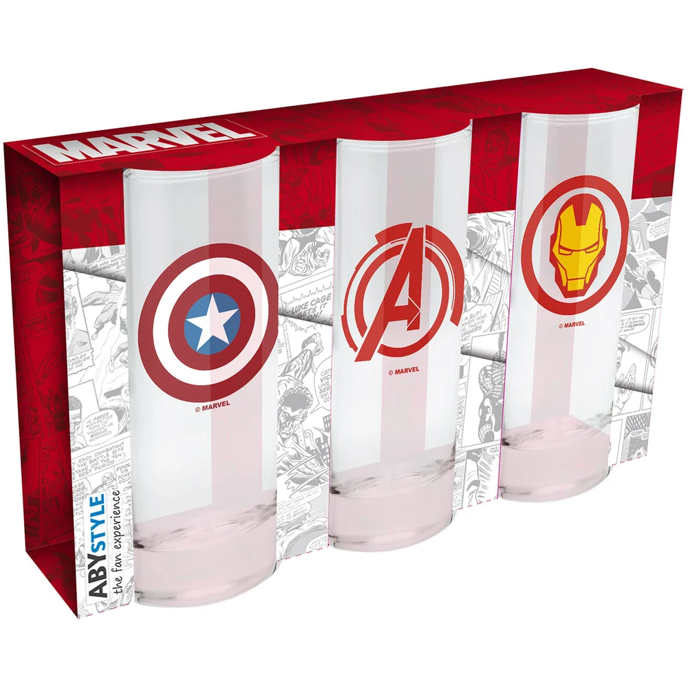 Marvel Set of 3 Glasses Image 1