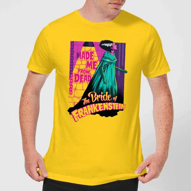 Universal Monsters Retro Bride Of Frankenstein Men's T-Shirt - Yellow