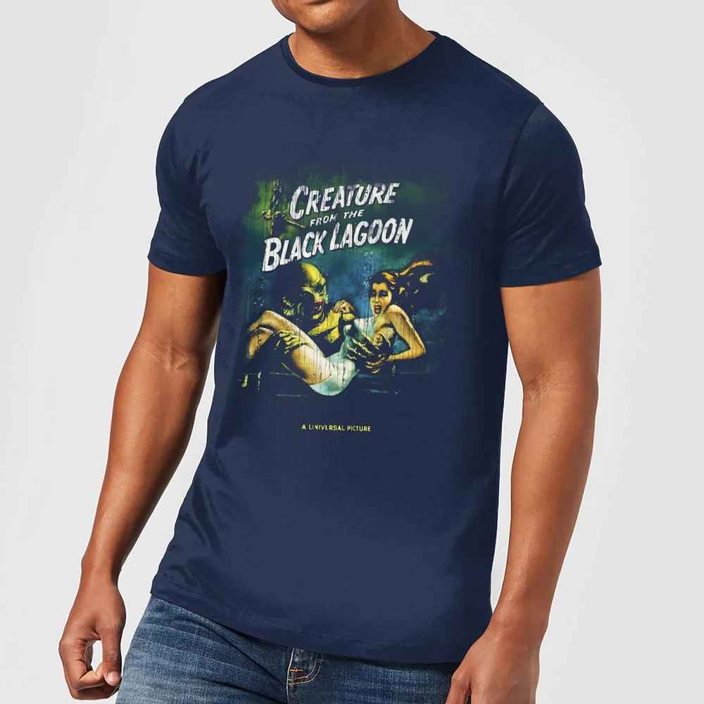Universal Monsters Creature From The Black Lagoon Vintage Poster Men's T-Shirt - Navy - S Image 1