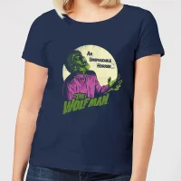 Universal Monsters The Wolfman Retro Women's T-Shirt - Navy - undefined undefined