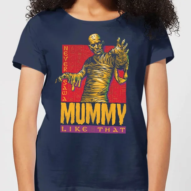 Universal Monsters The Mummy Retro Women's T-Shirt - Navy