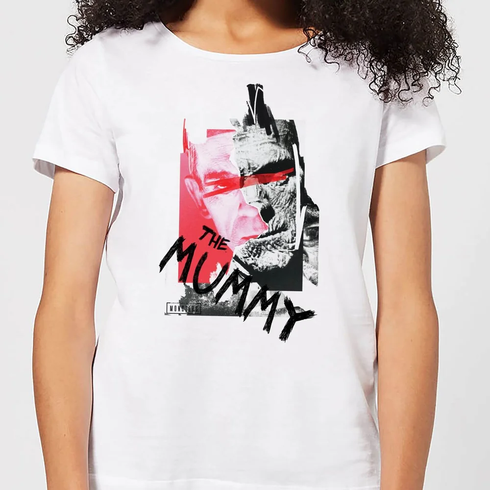 Universal Monsters The Mummy Collage Women's T-Shirt - White - S Image 1