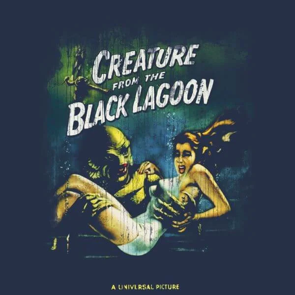 Universal Monsters Creature From The Black Lagoon Vintage Poster Women's T-Shirt - Navy
