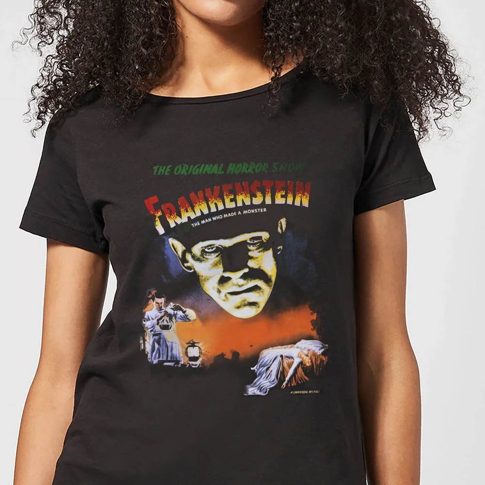 Universal Monsters Frankenstein Vintage Poster Women's T-Shirt - Black - S Image 1
