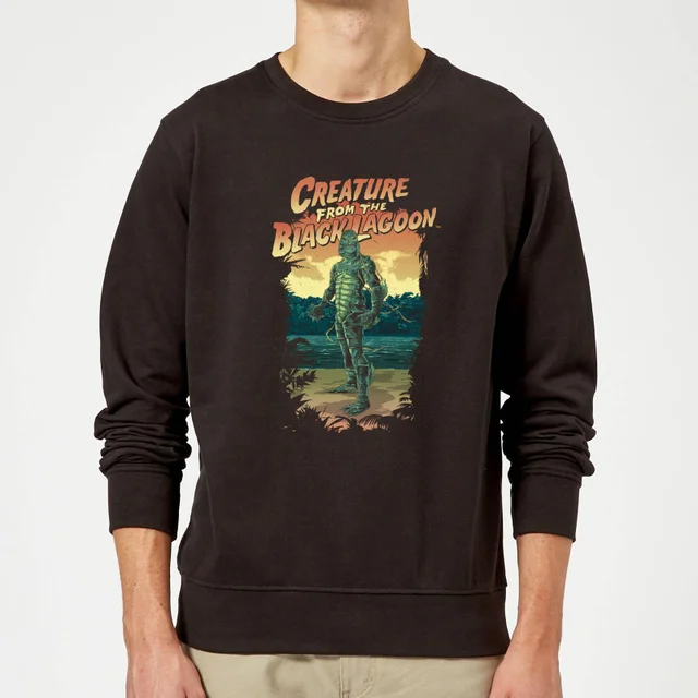Universal Monsters Creature From The Black Lagoon Illustrated Sweatshirt - Black