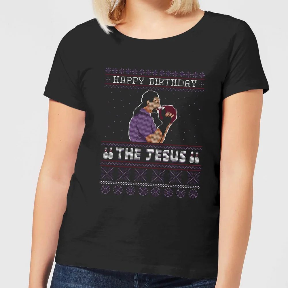 The Big Lebowski Happy Birthday The Jesus Women's T-Shirt - Black - S Image 1