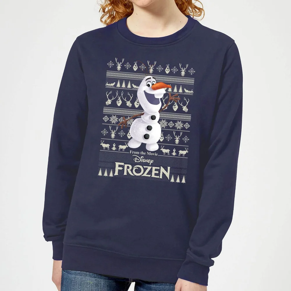 Disney Frozen Olaf Women's Christmas Sweatshirt - Navy - XS - Navy Image 1