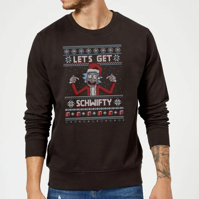 Rick and Morty Lets Get Schwifty Christmas Jumper - Black