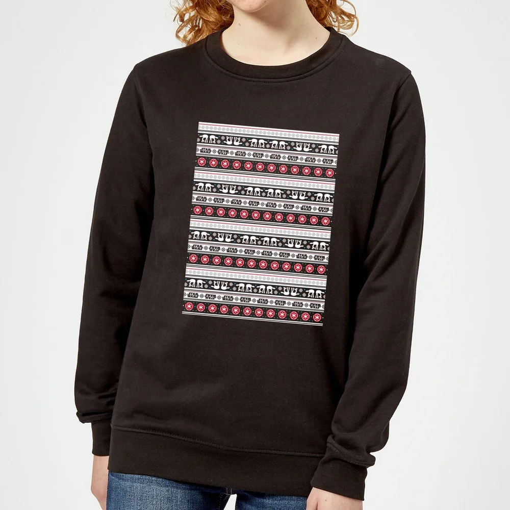 Star Wars AT-AT Pattern Women's Christmas Jumper - Black - XS Image 1