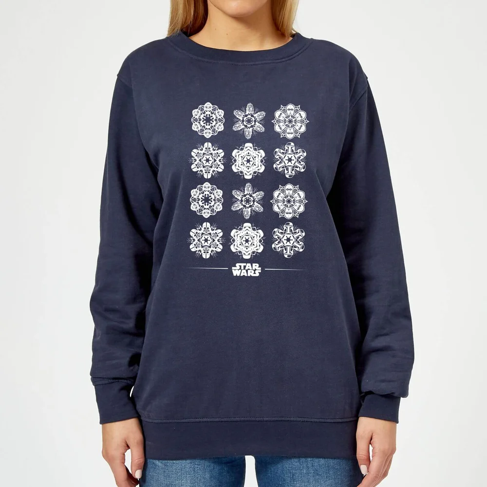 Star Wars Snowflake Women's Christmas Jumper - Navy - XS Image 1