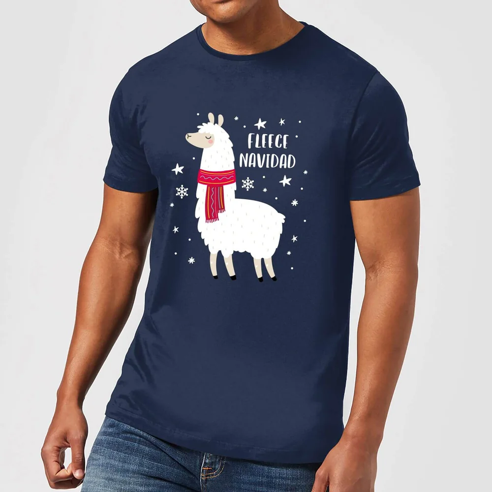 Fleece Navidad Men's Christmas T-Shirt - Navy - S Image 1