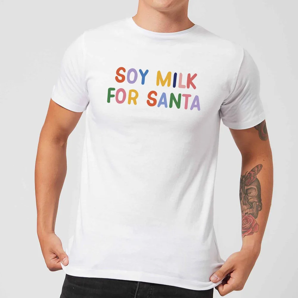 Soy Milk for Santa Men's Christmas T-Shirt - White - S - White Image 1