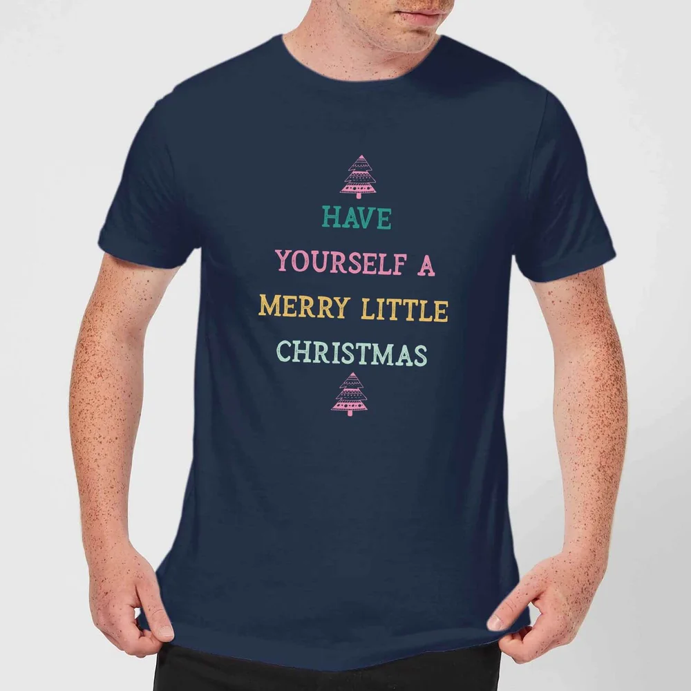 Have Yourself A Merry Little Christmas Men's Christmas T-Shirt - Navy - S - Navy Image 1