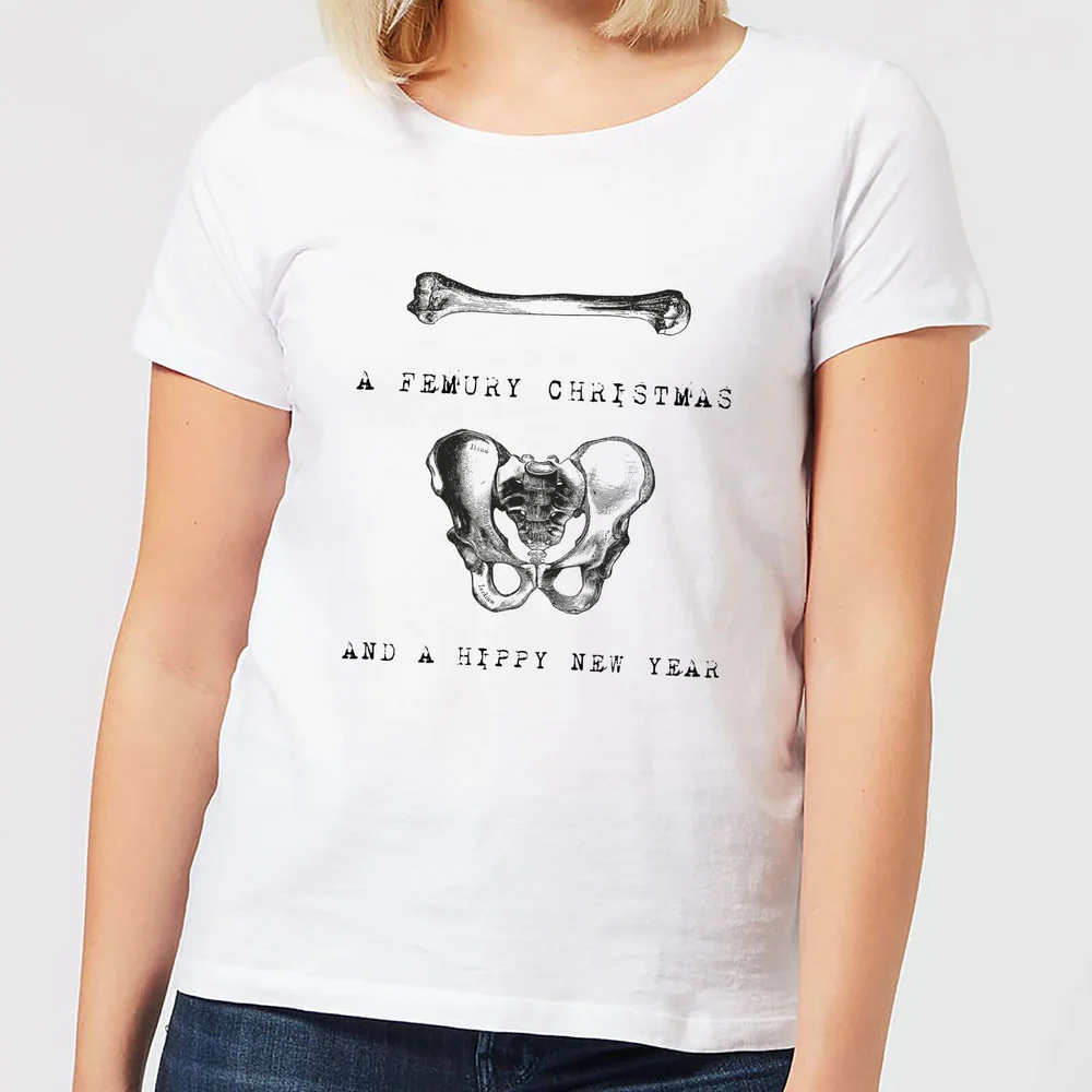 A Femury Christmas and A Hippy New Year Women's Christmas T-Shirt - White - XS - White Image 1
