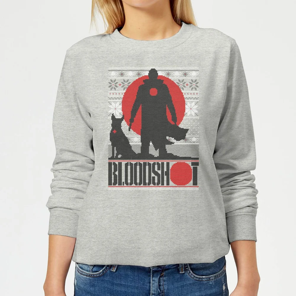 Valiant Bloodshot Women's Holiday Sweatshirt - Grey - 3XL - Grey Image 1
