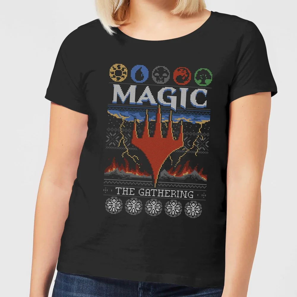 Magic The Gathering Colours Of Magic Knit Women's Christmas T-Shirt - Black - XS Image 1