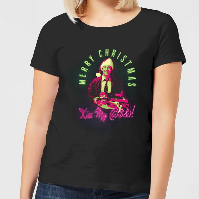 National Lampoon Merry Christmas Clark Griswold Women's Christmas T-Shirt - Black