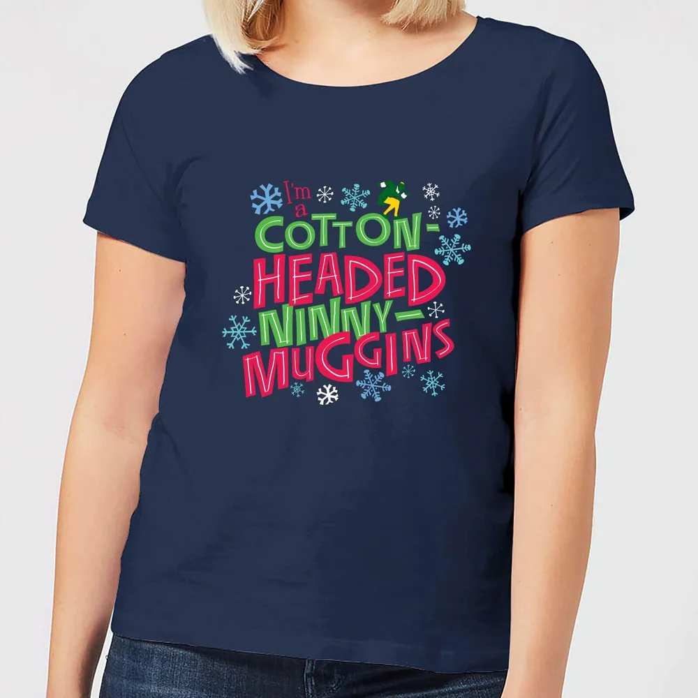 Elf Cotton-Headed Ninny-Muggins Women's Christmas T-Shirt - Navy - XS Image 1