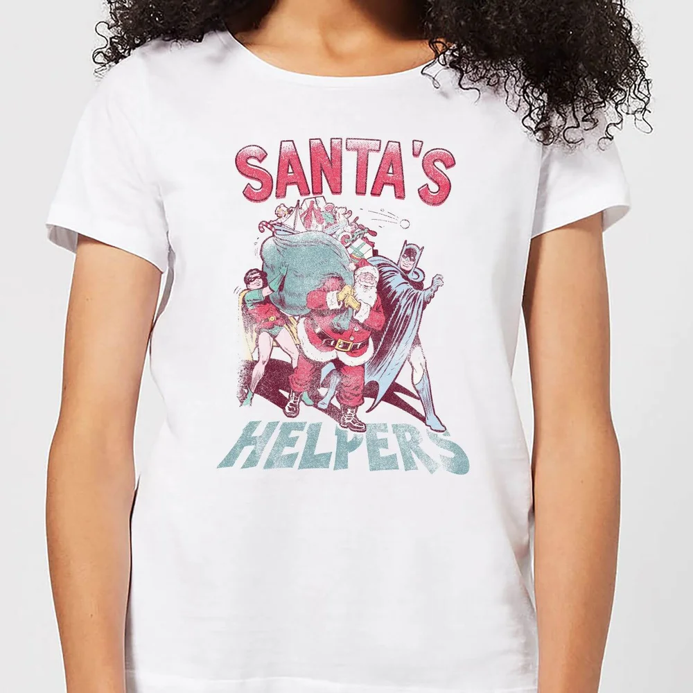 DC Santa's Helpers Women's Christmas T-Shirt - White - XS Image 1