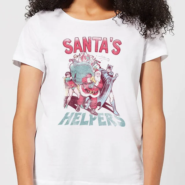 DC Santa's Helpers Women's Christmas T-Shirt - White