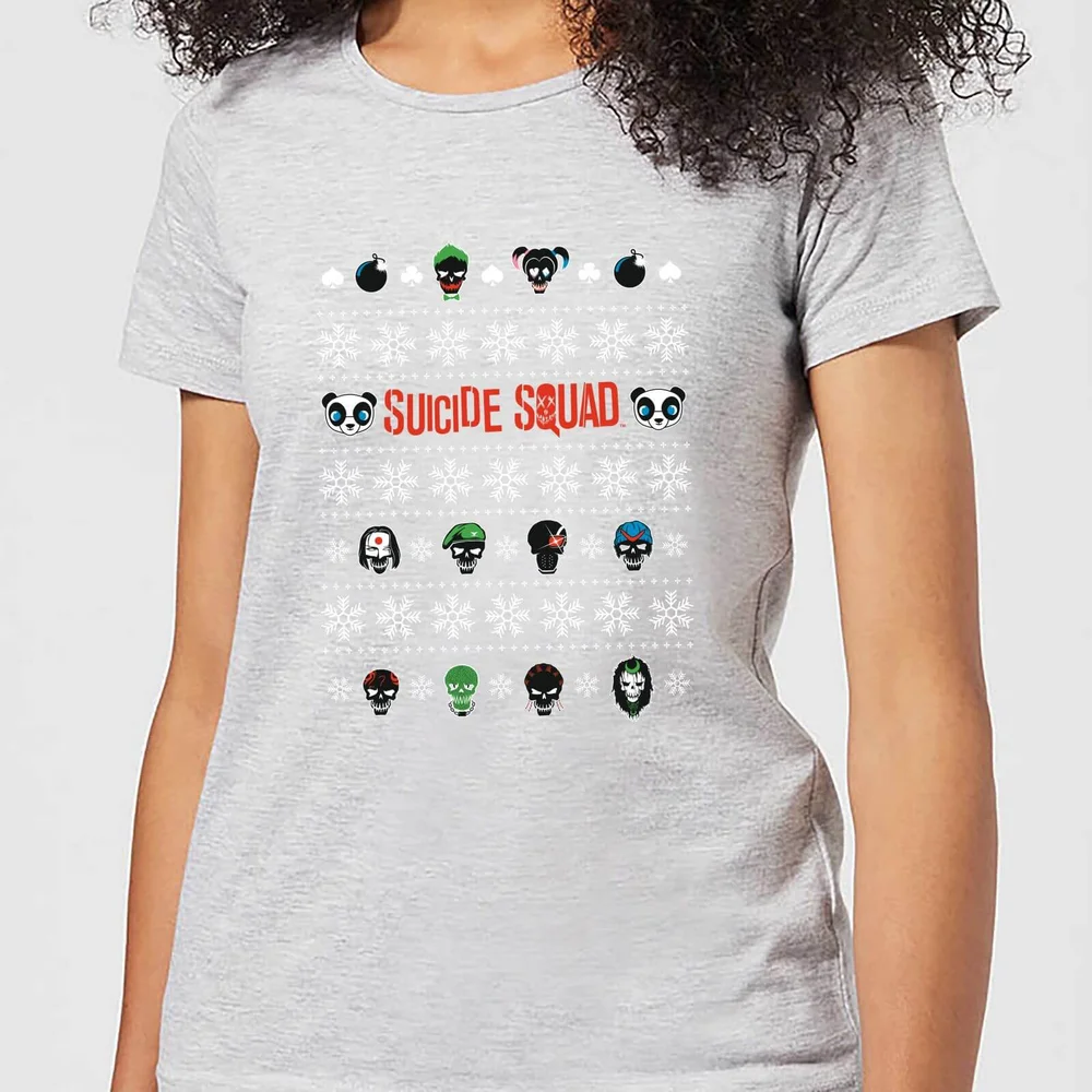 DC Suicide Squad Women's Christmas T-Shirt - Grey - XS Image 1