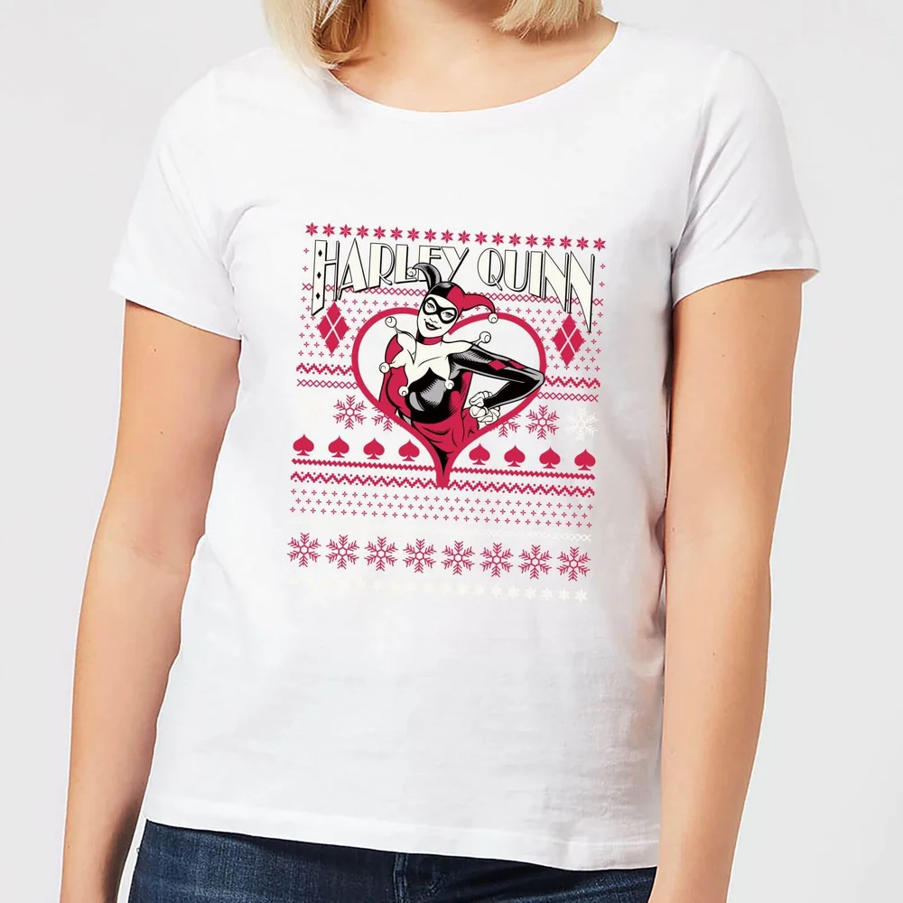 DC Harley Quinn Women's Christmas T-Shirt - White - XS Image 1