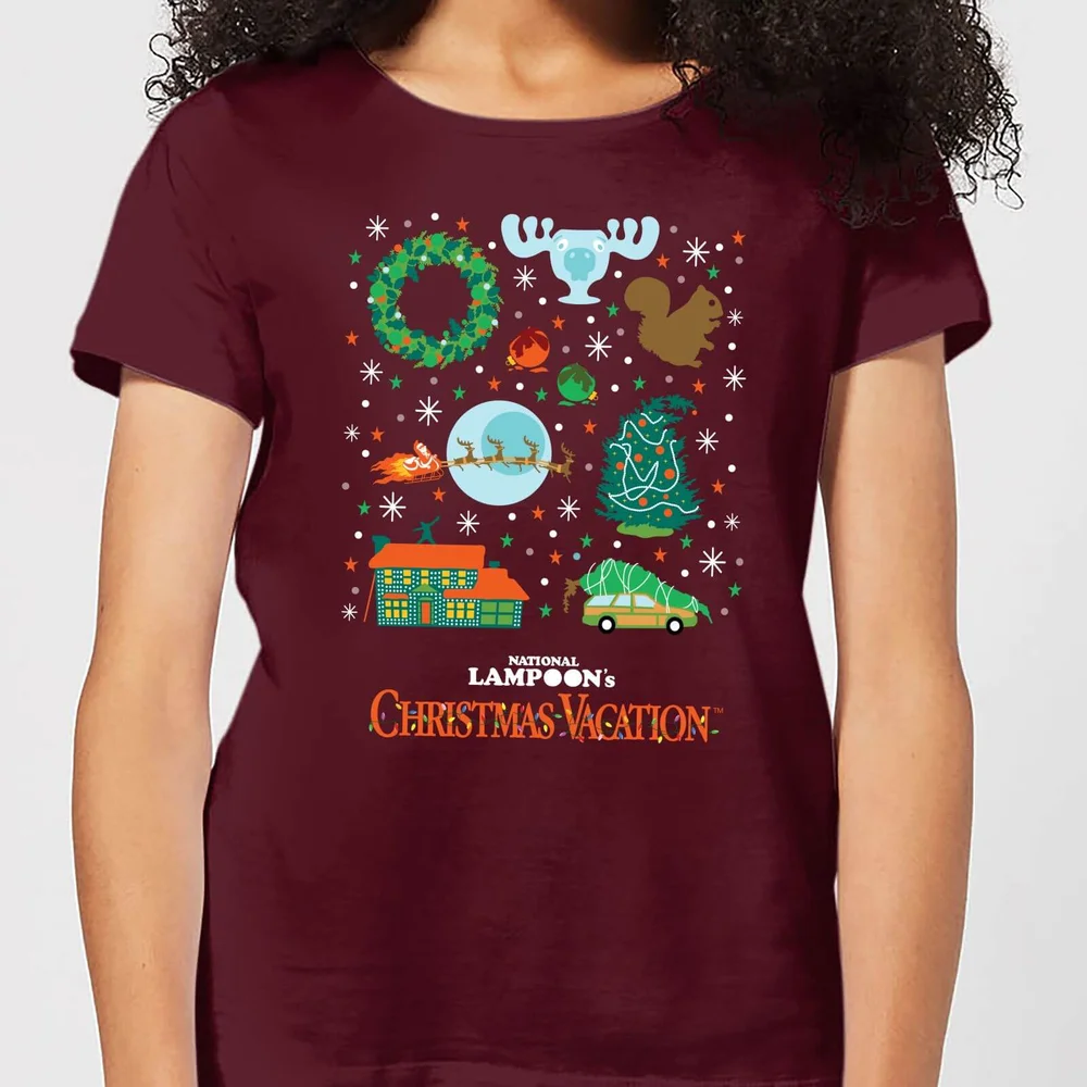 National Lampoon Griswold Christmas Starter Pack Women's Christmas T-Shirt - Burgundy - S Image 1
