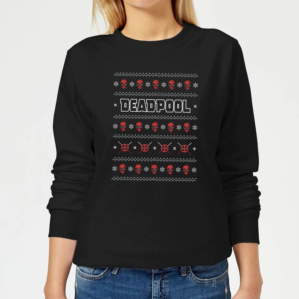 Marvel Deadpool Women's Christmas Jumper - Black - XS Image 1
