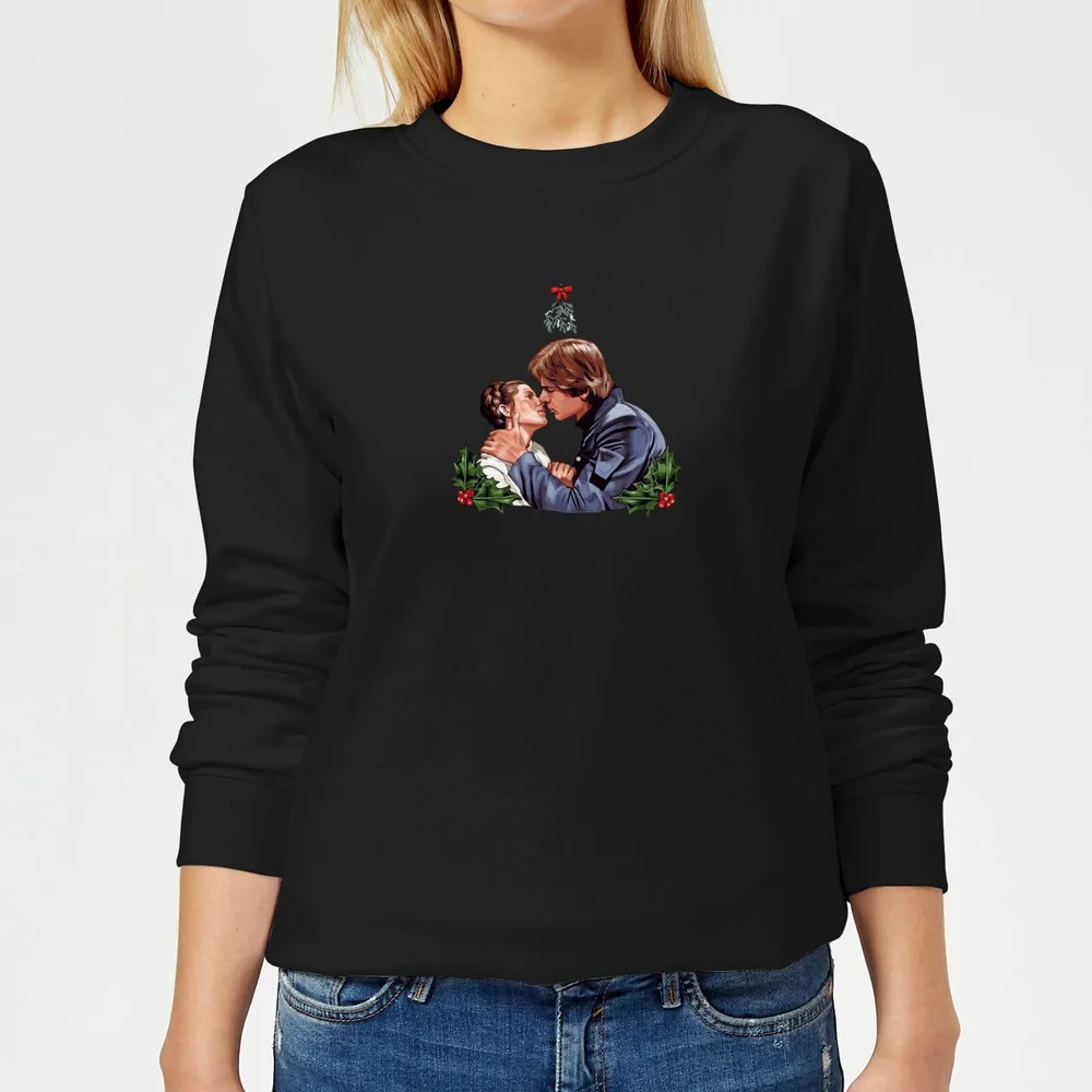 Star Wars Mistletoe Kiss Women's Christmas Jumper - Black - XS Image 1