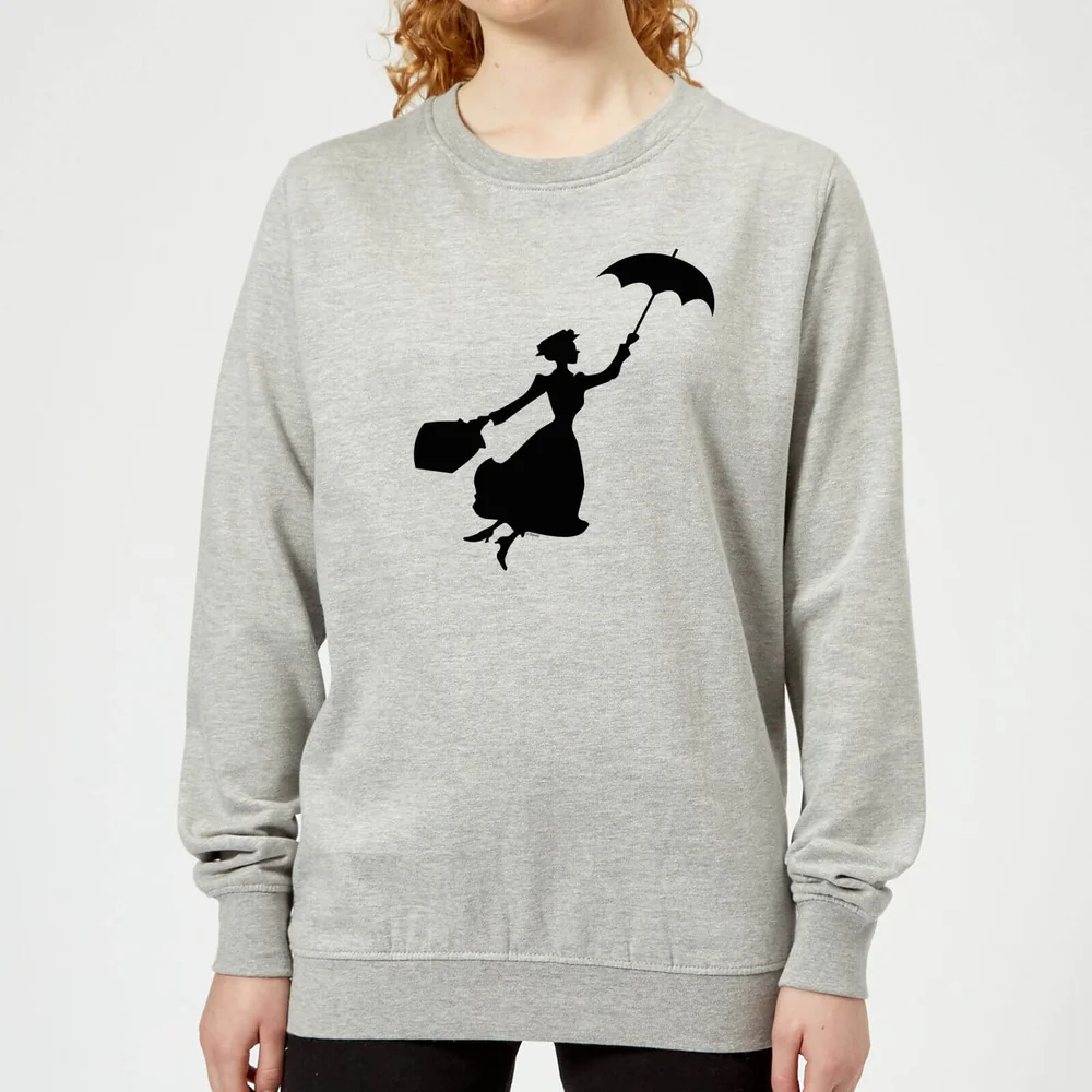 Mary Poppins Flying Silhouette Women's Christmas Sweatshirt - Grey - 3XL Image 1