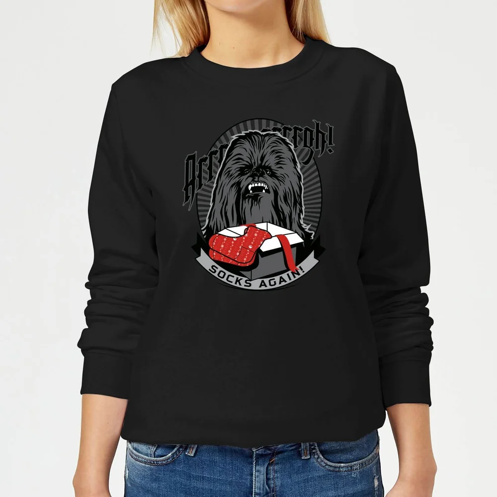 Star Wars Chewbacca Arrrrgh Socks Again Women's Christmas Jumper - Black - XS Image 1