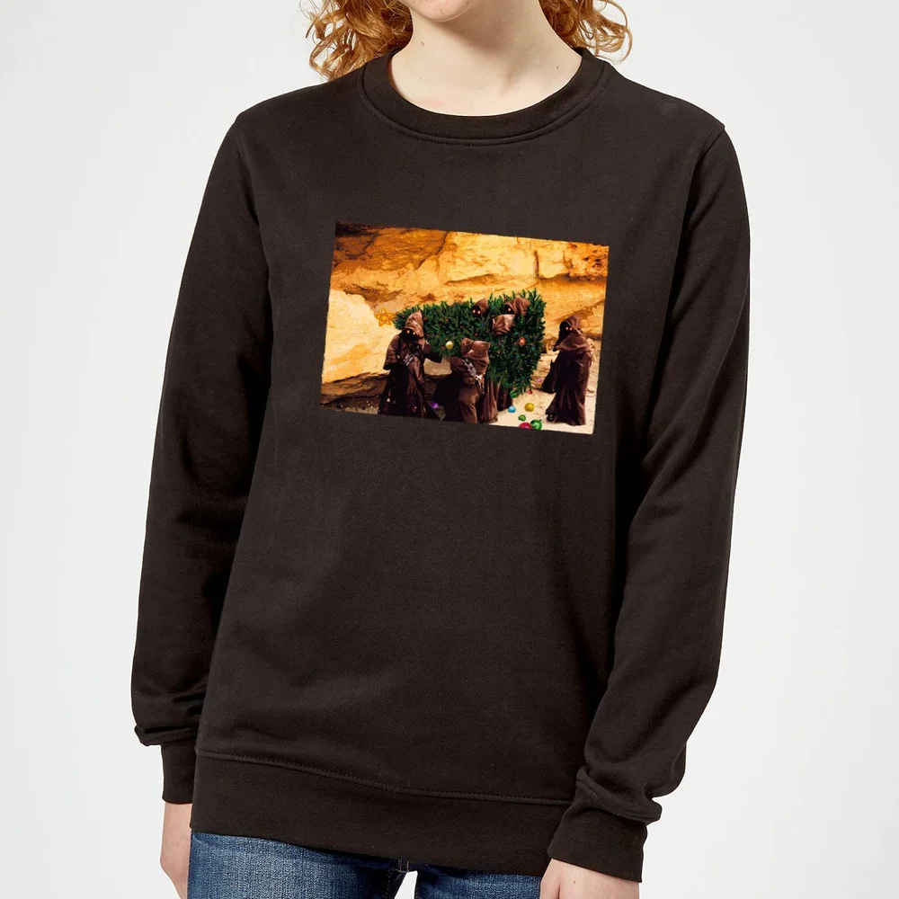 Star Wars Jawas Christmas Tree Women's Christmas Jumper - Black - XS Image 1