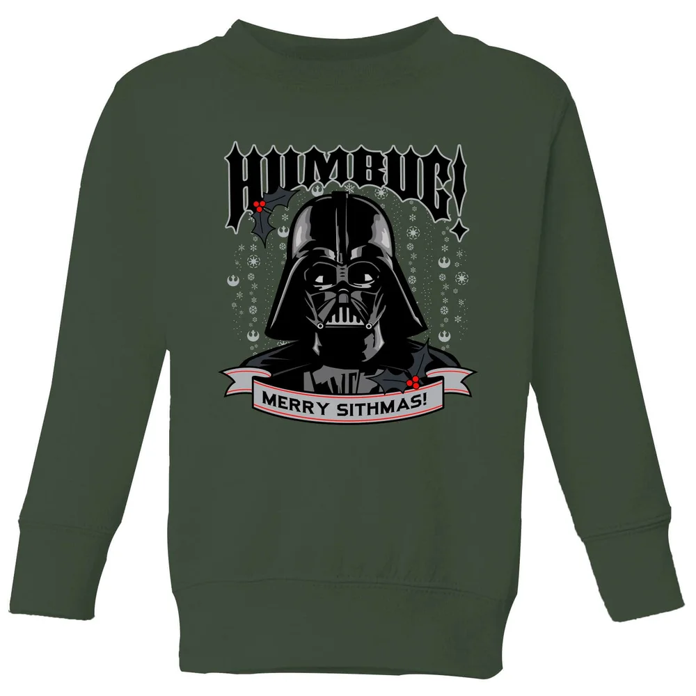 Star Wars Darth Vader Humbug Kids' Christmas Jumper - Forest Green - 3-4 Years Image 1