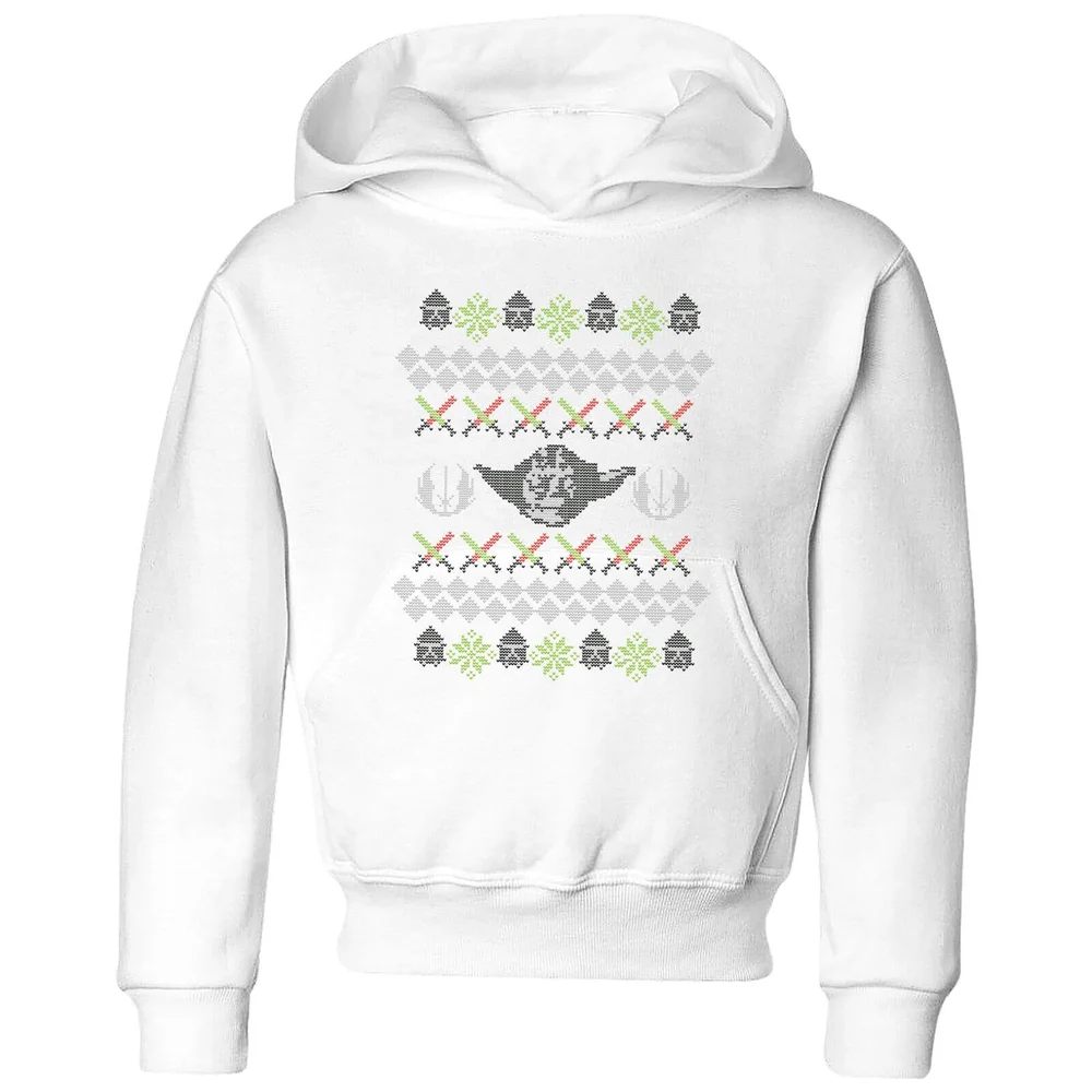 Star Wars Yoda Knit Kids' Christmas Hoodie - White - 3-4 Years Image 1
