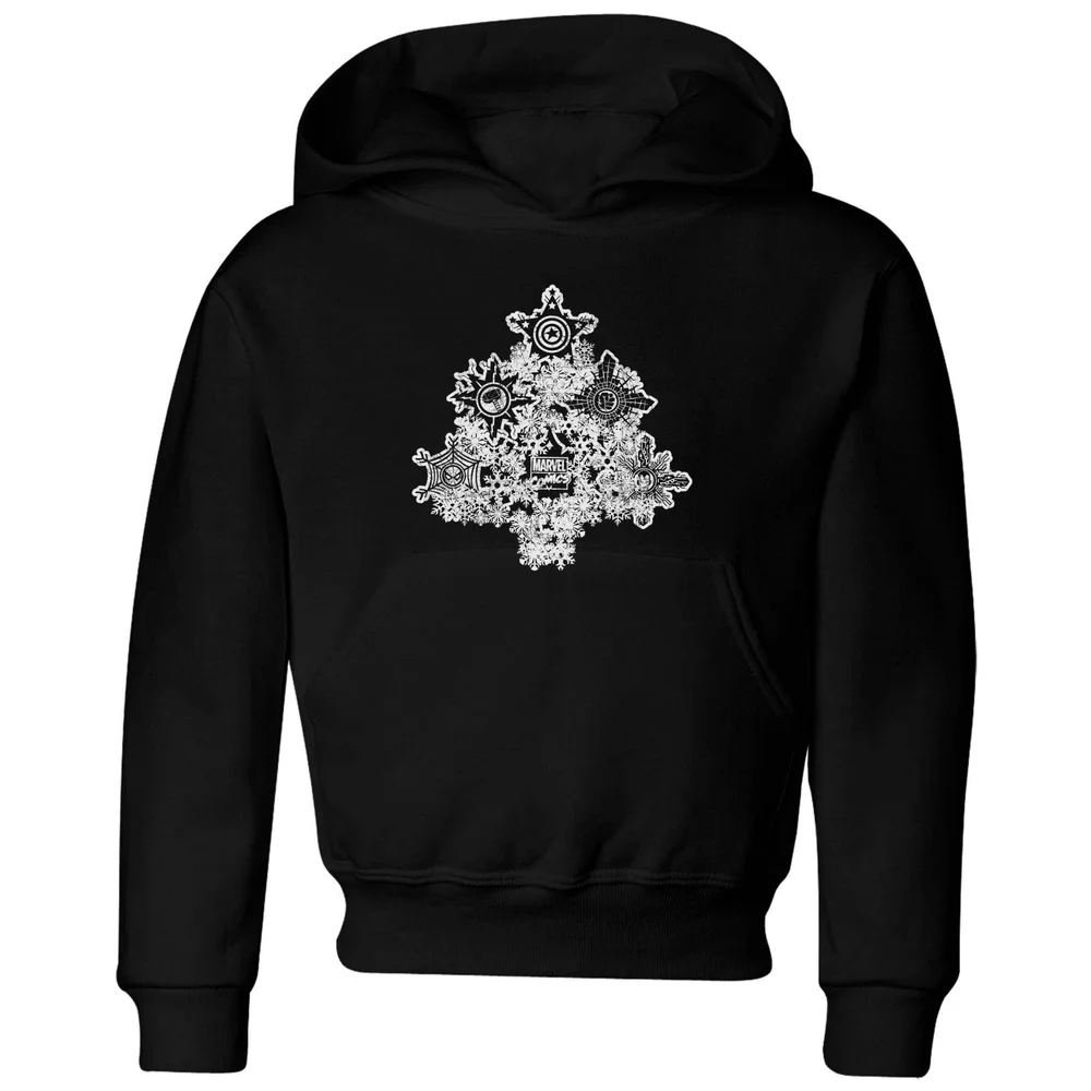 Marvel Shields Snowflakes Kids' Christmas Hoodie - Black - 3-4 Years Image 1