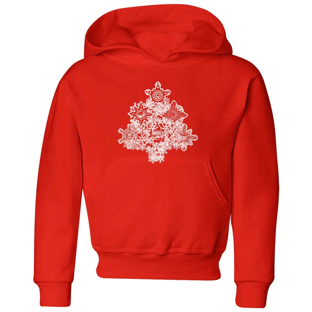 Marvel Shields Snowflakes Kids' Christmas Hoodie - Red - 3-4 Years Image 1
