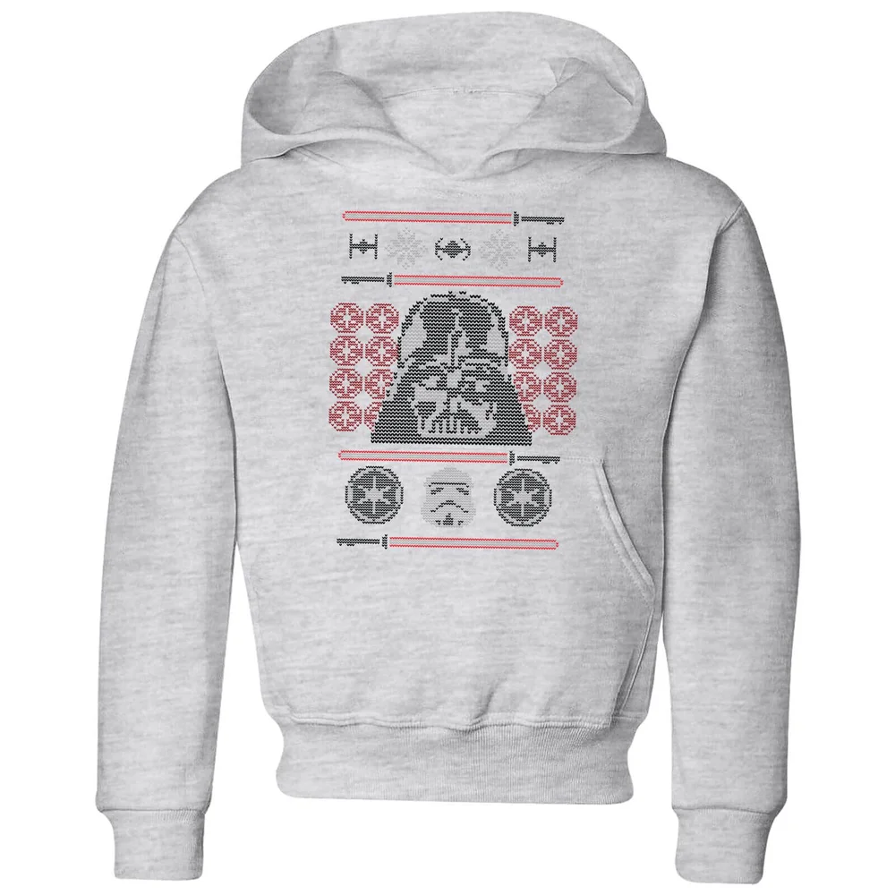 Star Wars Darth Vader Face Knit Kids' Christmas Hoodie - Grey - 3-4 Years Image 1