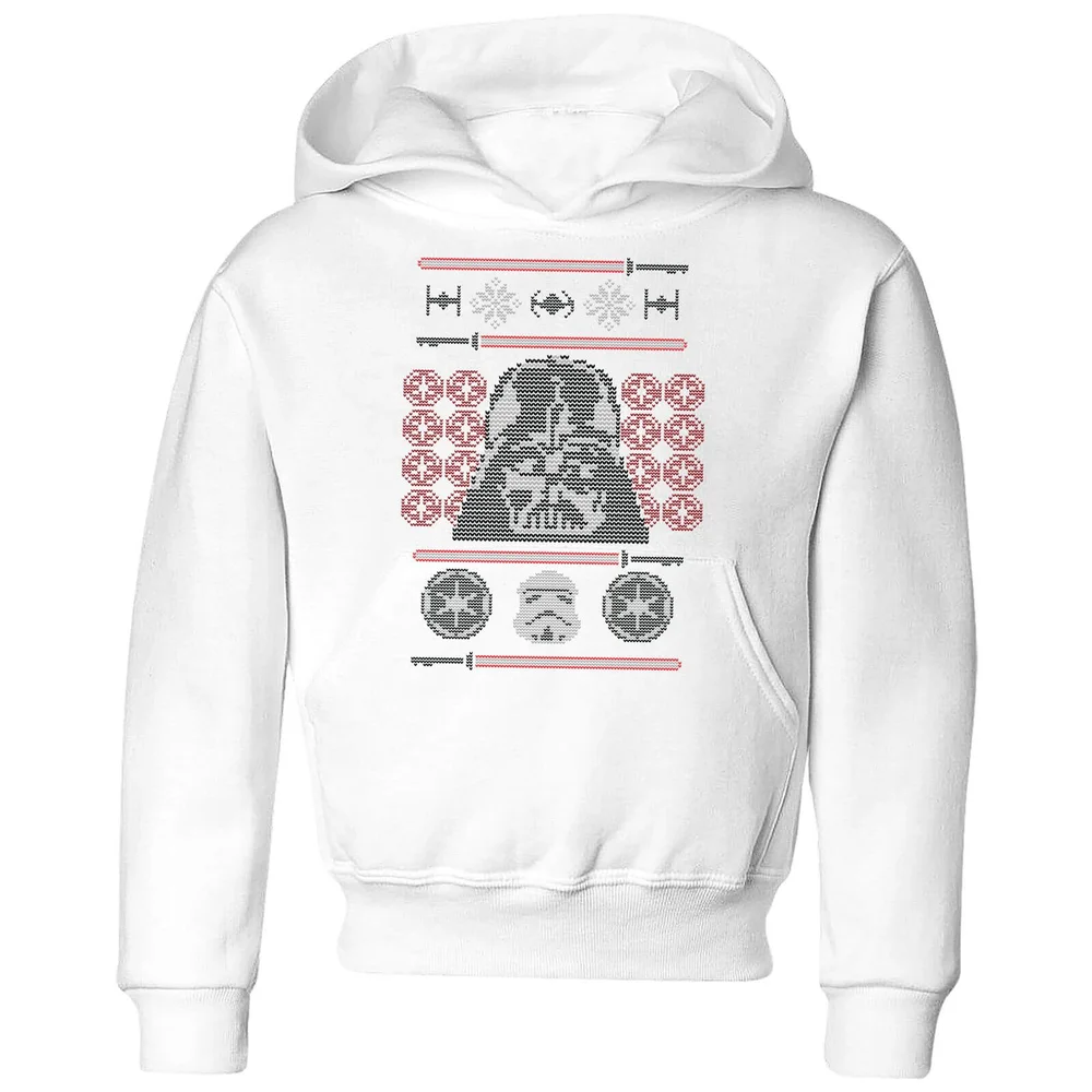 Star Wars Darth Vader Face Knit Kids' Christmas Hoodie - White - 3-4 Years Image 1