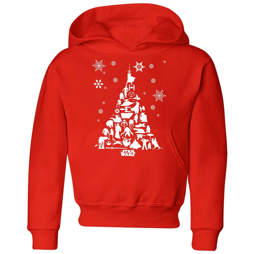Star Wars Character Christmas Tree Kids' Christmas Hoodie - Red - 3-4 Years Image 1