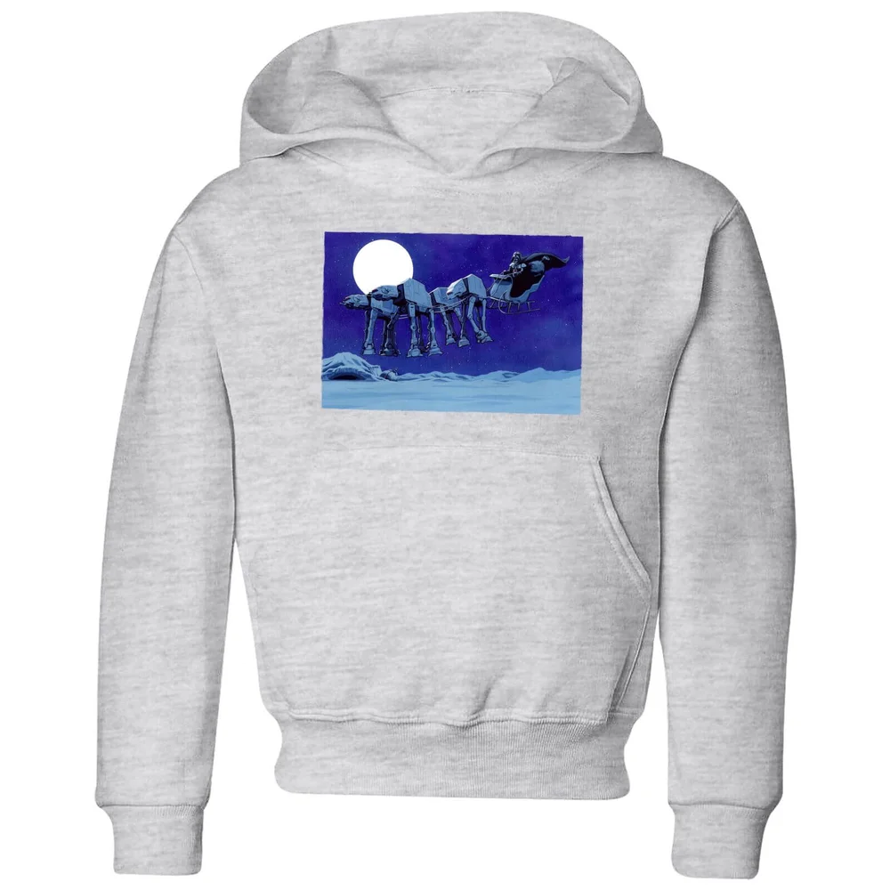 Star Wars AT-AT Darth Vader Sleigh Kids' Christmas Hoodie - Grey - 3-4 Years Image 1