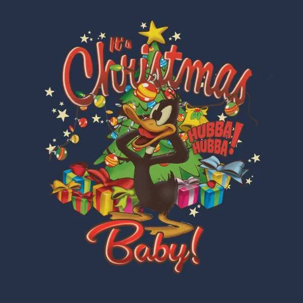 Looney Tunes Its Christmas Baby Men's Christmas T-Shirt - Navy