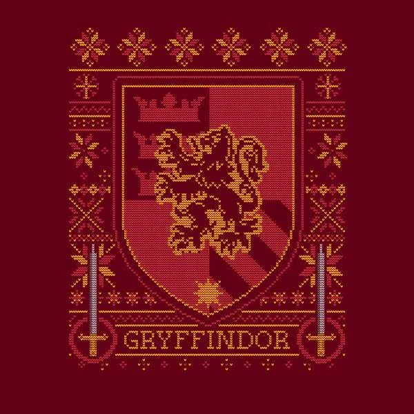 Harry Potter Gryffindor Crest Men's Christmas T-Shirt - Burgundy