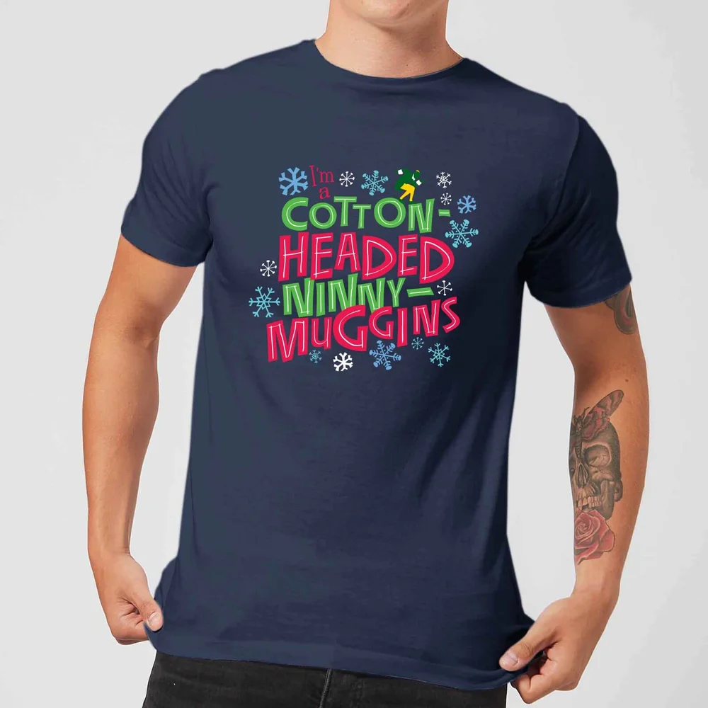 Elf Cotton-Headed Ninny-Muggins Men's Christmas T-Shirt - Navy - S Image 1