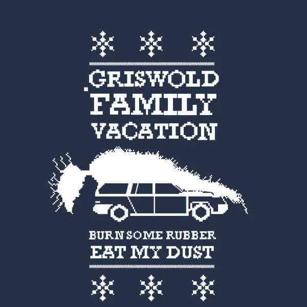 National Lampoon Griswold Vacation Ugly Knit Men's Christmas T-Shirt - Navy