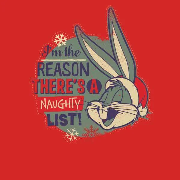 Looney Tunes I'm The Reason There Is A Naughty List Christmas Jumper - Red